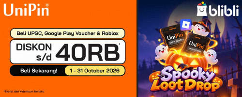 Spooky Loot Drop! Top Up Game Favorit di Blibli Lewat UniPin, Dapet Diskon s/d 40RB!